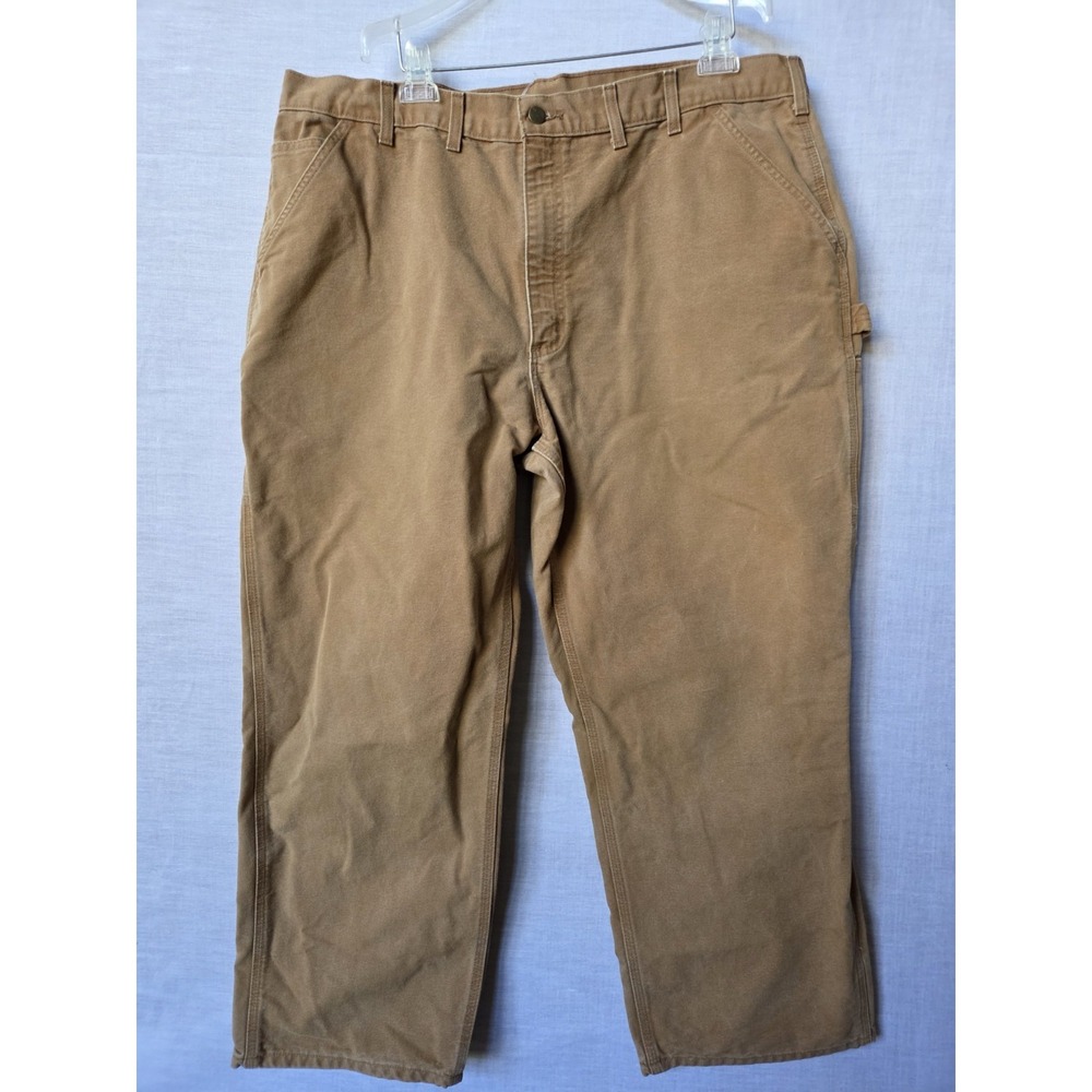 Carhartt Carpenter Pants Mens 44x30 Dungaree Fit Work Khaki Carpenter Style